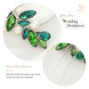 Casdre Green Rhinestone Bridal Hair Pins Silver Crystal Bride Wedding Hair Pieces Pearl Hair Accessories for Women and Girls (Pack of 3)