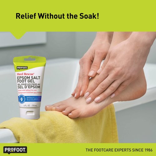 PROFOOT Epsom Salt Foot Gel, 4 Ounce, Soothing Relief for Painful, Tired, Aching Feet, Ditch the Foot Bath for Instant Relief