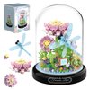 HI-REEKE Flower Dragonfly Bouquet Building Block Set, Micro Mini Botanical Building Toy for Women-568 PCS