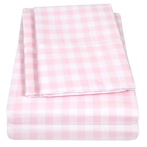 1500 Supreme Kids Bed Sheet Collection - Fun Colorful and Comfortable Boys and Girls Toddler Sheet Sets - Deep Pocket Wrinkle Free Soft and Cozy Bedding - Twin, Pink Gingham