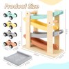 Wooden Car Ramp Toy for 1-2 Year Old Boy Girl Gifts - 4 Level Toddler Car Ramp Race Track Set with 4 Mini Cars & Garage - Montessori Baby Toys for 1 Year Old Christmas Birthday Gifts