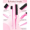 Aigee 8Pcs Hair Styling Combs Set Include 4Pcs Topsy Hair Tail Tools 2 Styles of Rat Tail Comb,1Pcs Bristle Teasing And Slick Back Hair Brush,1Pcs Edge Control Brush,Eyebrow Brush for Woman Girl Pink