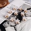 YKZFUI 10Pcs Small Mini Pearl Claw Clips with Flower Design, Hair Pins Hair Accessories for Women Girls, Bridal Wedding