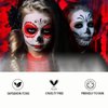 4 Colors White + Black + Red + Blue Face Painting Kit, Face Paint Body Makeup Kit for Halloween SFX Makeup, White Black Halloween Makeup Paltte with Brushes for Skull Clown Art Theater (D Set)