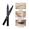 Pinkiou 2 in 1 Double-headed Liquid Eyeliner Pen Stamp Super Slim Gel Felt Tip High Pigment Black Waterproof Smudgeproof Long Lasting Makeup Tool(Heart)