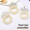 Fashey Pearl Hair Ties Beaded Ponytail Holder Rhinestone Hair Scrunchies 3 Pcs Elastic Hairband Hair Accessories for Women (type C)