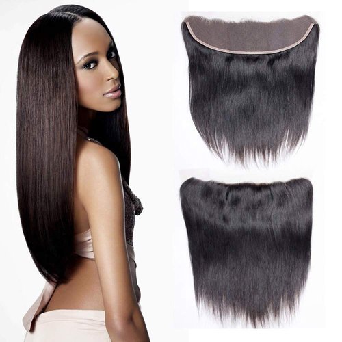 20 Inch HD Ear to Ear Lace Frontal Closure 13x4" Full Lace Frontal Closure 180% Density Free Part Brazilian Virgin Straight Human Hair Extensions Lace Frontal Natural Black Color(20 Inch)
