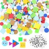 1500 Pieces Foam Shapes Stickers, BetterJonny Self-Adhesive Foam Shapes Stickers with Self-Adhesive Wiggle Googly Eyes Mini Geometry Shapes EVA Foam Stickers for DIY Art Crafts Projects Collages