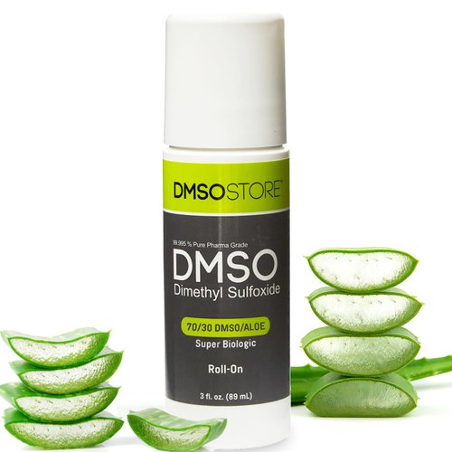 DMSO Aloe 3 oz. Roll on - 1 Pack | 70% Pure 99.995% Dimethyl Sulfoxide | 30% Super Biologic Aloe Vera