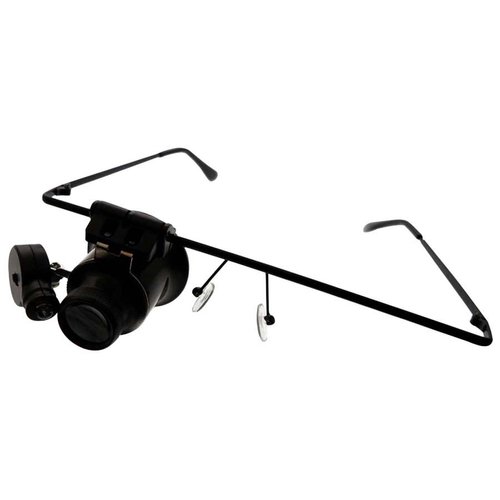 MAXIMIZE 20X Magnification Eyeglass Frames | LED Lighted Jeweler's Loupe | Hands-Free | Comfortable Gel Nose Pads