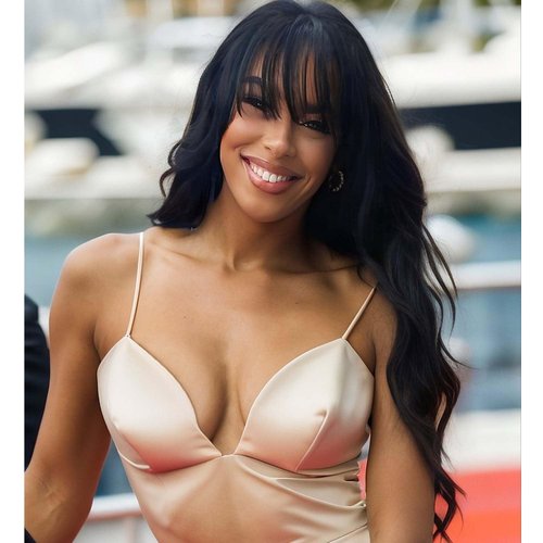 Lady Hanne Human Hair Wigs Natural Wave Human Hair Wig with Bangs for Black Women 20 inches None ...