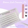 Bottom Lash Clusters Kit Lower Lash Extension Natural & Cute With Eyelash Glue and Tweezers for Self Application 6mm 90PCS DIY Lash Clusters Kit by DAODER(Lower Eyelash Extension Kit)