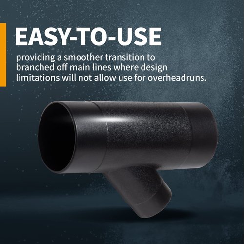 POWERTEC 70190 4-Inch by 2-1/2-Inch Y-Fitting Dust Collection Hose Connector