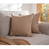 Elara Star Set of 2 Linen Throw Pillow Cases Solid Square Decorative Pillow Covers 18x18 Inch for Couch Sofa Bed Chair,Natural Linen