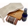 BOGUE Luxury Goat Milk Soap & Pure Essential Oil Hydrolyzer Giftset -N°6 'Walk in Ojai' Lavender, Sage Ylang Ylang on Beech Wood Soap Dish with Sisal Cloth