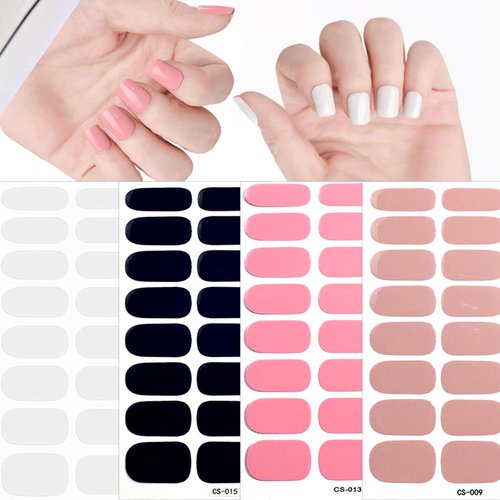 LRKNNO 8 Sheets Gel Nail Strips Gradient Glitter Solid Color Nail Polish Wraps Self Adhesive Gel Nails Sticker Full Nail Wraps Multicolored Nail Gel Stickers for Women Girls Salon Nail Art