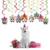 Kristin Paradise 30Ct Cat Face Hanging Swirl Decorations, Kitty Party Supplies, Meow Happy Birthday Theme Decor, Pet Paper Funny Favor for First 1st Bday