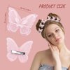 Butterfly Hair Accessories - Pink Lace Embroidery Pins, Fairy Hair Clips, Barrettes, and Ornaments for Girls' Parties (8 Pieces)