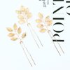 inSowni 12 Pieces Decorative Bridal Wedding Party Prom U-Shaped Gold Metal Eucalyptus Leaf Hair Pins Headpieces Hair Accessories for Brides Bridesmaids Women Girls