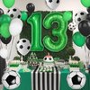 13th Birthday Soccer Balloons Arch,13th Soccer Garland Kit with Green Number 13 Balloon Football Balloons Soccer Mylar Foil Balloons for Boys Kids 13th Birthday Soccer Theme Party Decorations