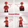 FUNERICA Toy Figures & Playsets - Fireman Action Figures for Kids - Firefighter Figurines - Little People Figures for Play, Fire Trucks, Fire Station Playsets - Mini People Community Helpers (4-Pack)