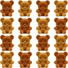 18 Pcs Valentine's Day Miniature Flocked Plush Mini Bears Stuffed Bear Decorations for Birthday Cake Wedding Decorations Bear Party Favor Bag Charm DIY Valentine's Day Decoration Supplies, 1 Inch
