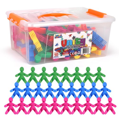 Play Build Building Toys, 50 Piece Connecting Toy Figures for Preschool & Kindergarten Classrooms, Kids STEM Learning Toy, for Boys & Girls Ages 3+