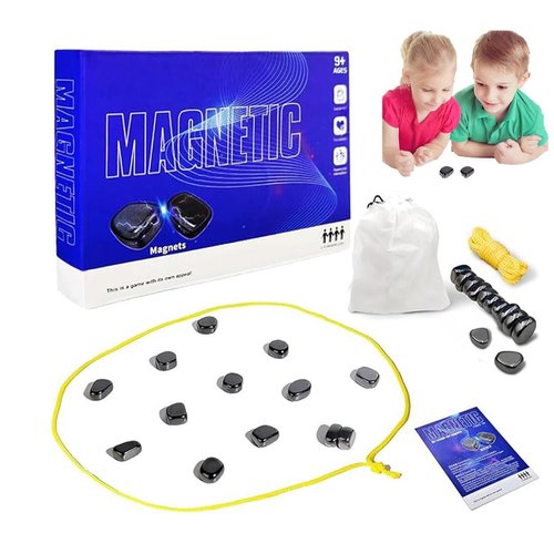 Magnetic Chess Game，Magnetic Chess,Multiplayer Magnet Board Game，Family Board Games Set - Portable Chess Board, Home Party Supplies (Blue)