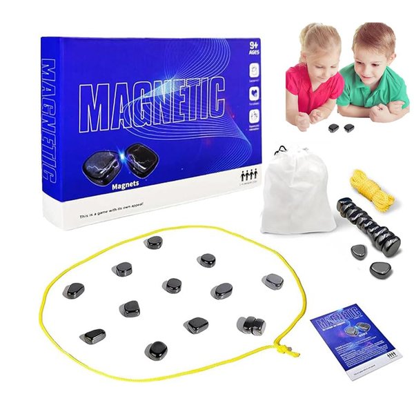 Magnetic Chess Game，Magnetic Chess,Multiplayer Magnet Board Game，Family Board Games Set - Portable Chess Board, Home Party Supplies (Blue)