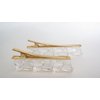 Generic 2 sizes block glass effect acrylic and metal alligator hair clip barrette (Size: 3.25), 1 Count (Pack of 1)