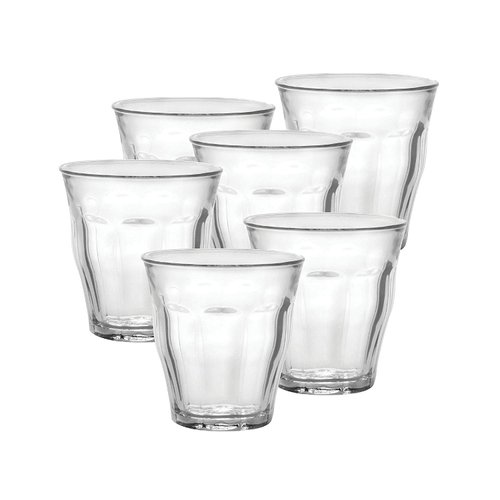 Duralex Made In France Picardie Clear Tumbler, Set of 6, 3-1/8 Ounce