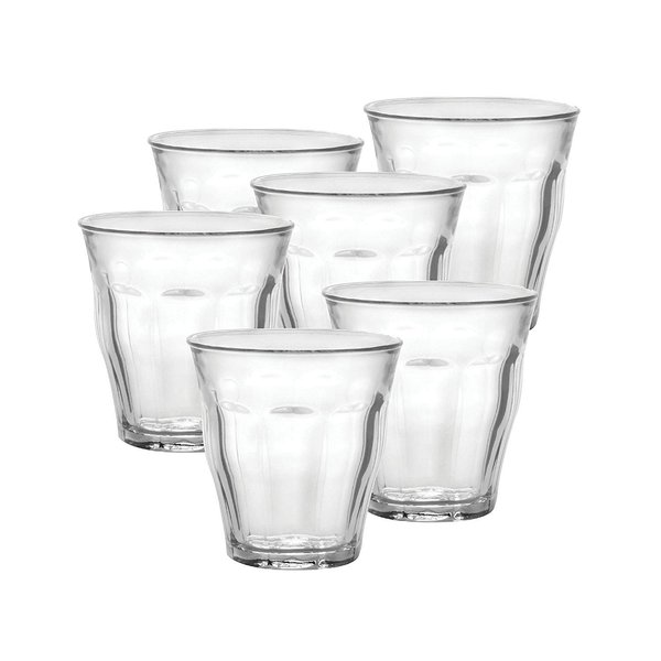 Duralex Made In France Picardie Clear Tumbler, Set of 6, 3-1/8 Ounce