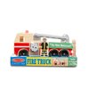 Melissa & Doug Wooden Fire Truck With 3 Firefighter Play Figures - Fire Truck Toys For Kids, Toddler Toy For Pretend Play, Classic Wooden Toys For Kids