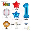1st Baseball Birthday Party Decorations Foil Balloons Set First Birthday Party Supplies Glove Round Baseball Bat Theme Mylar Balloon Boys Blue Rookie of The Year Bouquet