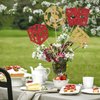 12 Pieces Red Gold Casino Centerpiece Sticks, Casino Party Decorations, Poker Theme Party Decor, Card Game Theme Las Vegas Scene Birthday Party Decoration Supplies