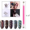 SILPECWEE 6Pcs Nail Magnet 3d Cat Eye Magnet for Nails Dual-Ended Magnetic Stand Nail Polish Pens Nail Design Tools Nail Art Accessories for DIY& Salon