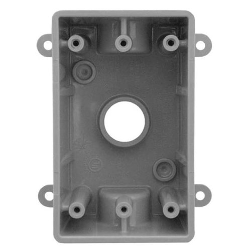 Sealproof 1-Gang 3 Hole Weatherproof Nonmetallic Electrical Outlet Box with 3/4" Threaded Outlets, Includes 1/2" Reducer Bushings, Wet Locations, UL Marine Listed