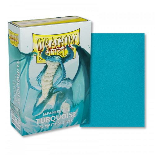 Dragon Shield – Dragon Shield Matte Japanese Turquoise 60 CT Japanese Size Card Sleeves - Yu-Gi-Oh! Card Sleeves Smooth & Tough - Compatible with Yu-Gi-Oh!