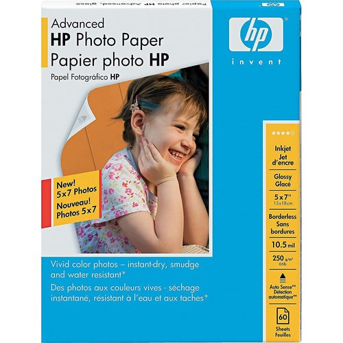 HP Advanced Photo Paper, Glossy, 5x7 in, 60 sheets (Q8690A)