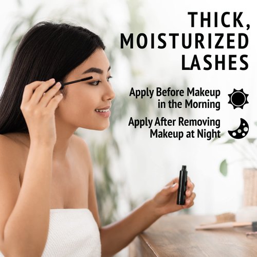 Lash Growth Serum & Brow Enhancer (5 ml) Get Longer, Fuller Eyelashes in 12 Days - Natural & Plant Based Peptides for Healthy Brow & Lash Growth - Cruelty Free Lash Serum by Simply Naked Beauty