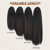 WIGNEE 20 Inches Kinky Straight Ponytail Extension Synthetic Drawstring Ponytail For Black Women Yaki Pony Tails Hair Extensions (20 Inches, 1B/30 Highlights)