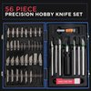 TCP Global® Deluxe Cutting Knife SET with Case Similar to Exacto - 56 Piece Precision Hobby Knife Set