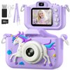 Upgrade Unicorn Kids Camera for 3-12 Year Old Girl Toys, Christmas Birthday Gifts for Kids, 1080P HD Kids Digital Video Cameras for Toddler with 32GB SD Card