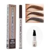 Eyebrow Tattoo Pen, Waterproof brow Ink Gel Tint Four Tips, Long Lasting Hair-Like eybrow best eyebrow filler Microblading 3D Fork Tip - Pack of 1, Dark Grey
