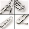 Butterfly Knife - 2 Pack Butterfly Knife Trainer Practice Tool Steel Metal - Folding Knife Unsharpened - Butterfly Knife Comb for Practicing Flipping Tricks, Balisong Trainer Black & Silver