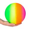 HOWBOUTDIS 8.5 inch Rainbow Playground Ball for Kids - Bouncy 8.5 inch Rubber Ball - Four Square - Kickball - Beach Fun - Durable Outside Play Toys for Boys & Girls - Sold Deflated - Ages 2+