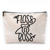 Sufamb Floss Boss Makeup Bag, Funny Dental Assistant Cosmetic Pouch for Women Girls, Funny Gifts for Dentists Women Dental Hygiene Hygienist,Dental Assistant Gifts