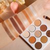ecofavor Brown Eyeshadow Palette Nude Natural Matte Shimmer Glitter 9 Colors,Highly Pigmented Waterproof Warm Eye Shadows Pallet, Naked Earth Tones Makeup Palettes, Easy to Blend for Beginners