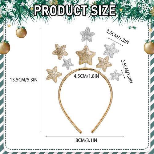 WLLHYF Headband, Gold Alloy Stars Headpiece Hair Band for Women, Girls, Kids, Party Hair Accessory for Princess, Holiday Festival, Birthday Party