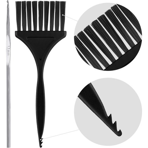 3 Sets Hair Coloring Kit, Includes 3 Pieces of PVC Hair Coloring Caps with 3 Pieces Styling Tools, 3 Pieces Disposable Hair Dye Shawl, 3 Pairs Gloves, 3 Pieces Dye Brushes for Dyeing Hair (Blue)